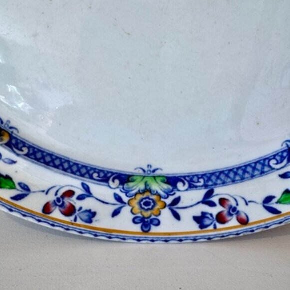 Antique 1920s Whieldon Ware F Winkle & Co Zeeland Pattern Oval Serving Plate - Picture 5 of 11